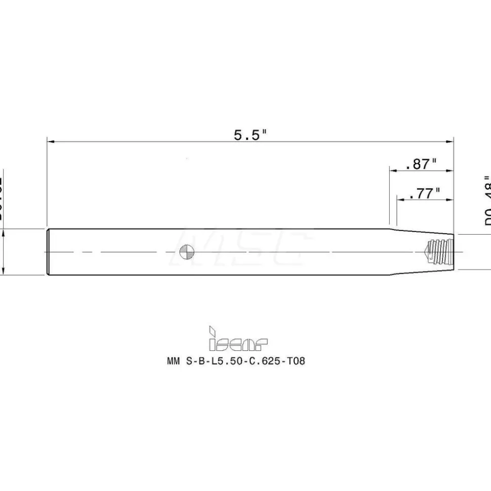 Replaceable Tip Milling Shank: Series Multimaster, 0.87" Projection, 5/8" 85 ° Shank