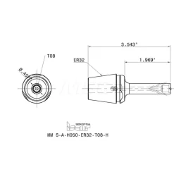 Replaceable Tip Milling Shank: Series Multimaster, 50 mm Projection
