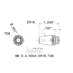 Replaceable Tip Milling Shank: Series Multimaster, 4 mm Projection