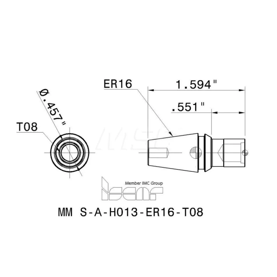 Replaceable Tip Milling Shank: Series Multimaster, 14 mm Projection