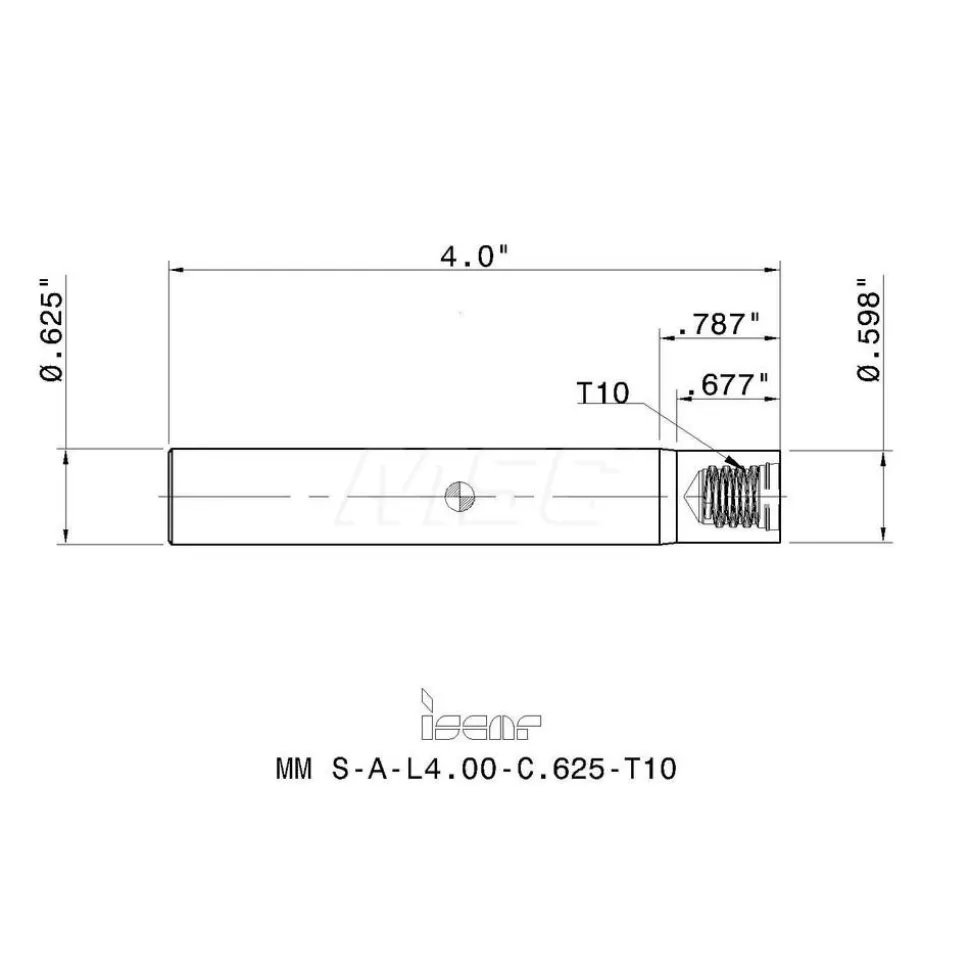 Replaceable Tip Milling Shank: Series Multimaster, 0.8" Projection, 5/8" 90 ° Stepped Shank