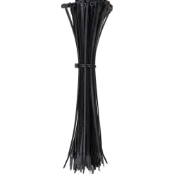 Reusable Cable Tie: Self-Lock, 11-1/2" Long, Black, Nylon