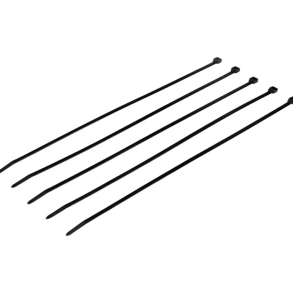 Reusable Cable Tie: Self-Lock, 11-1/2" Long, Black, Nylon