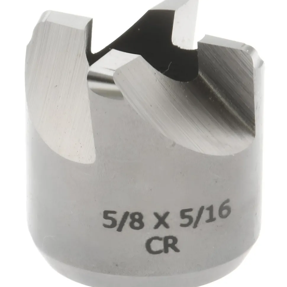 Reverse Counterbore: 5/8" Dia, 5/16" Pilot Hole, 4 Flutes, High Speed Steel