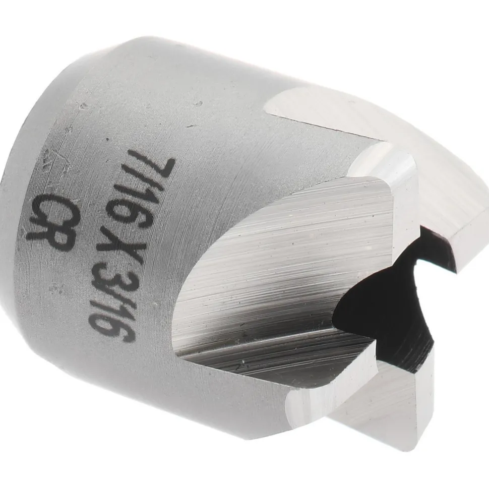 Reverse Counterbore: 7/16" Dia, 3/16" Pilot Hole, 4 Flutes, High Speed Steel