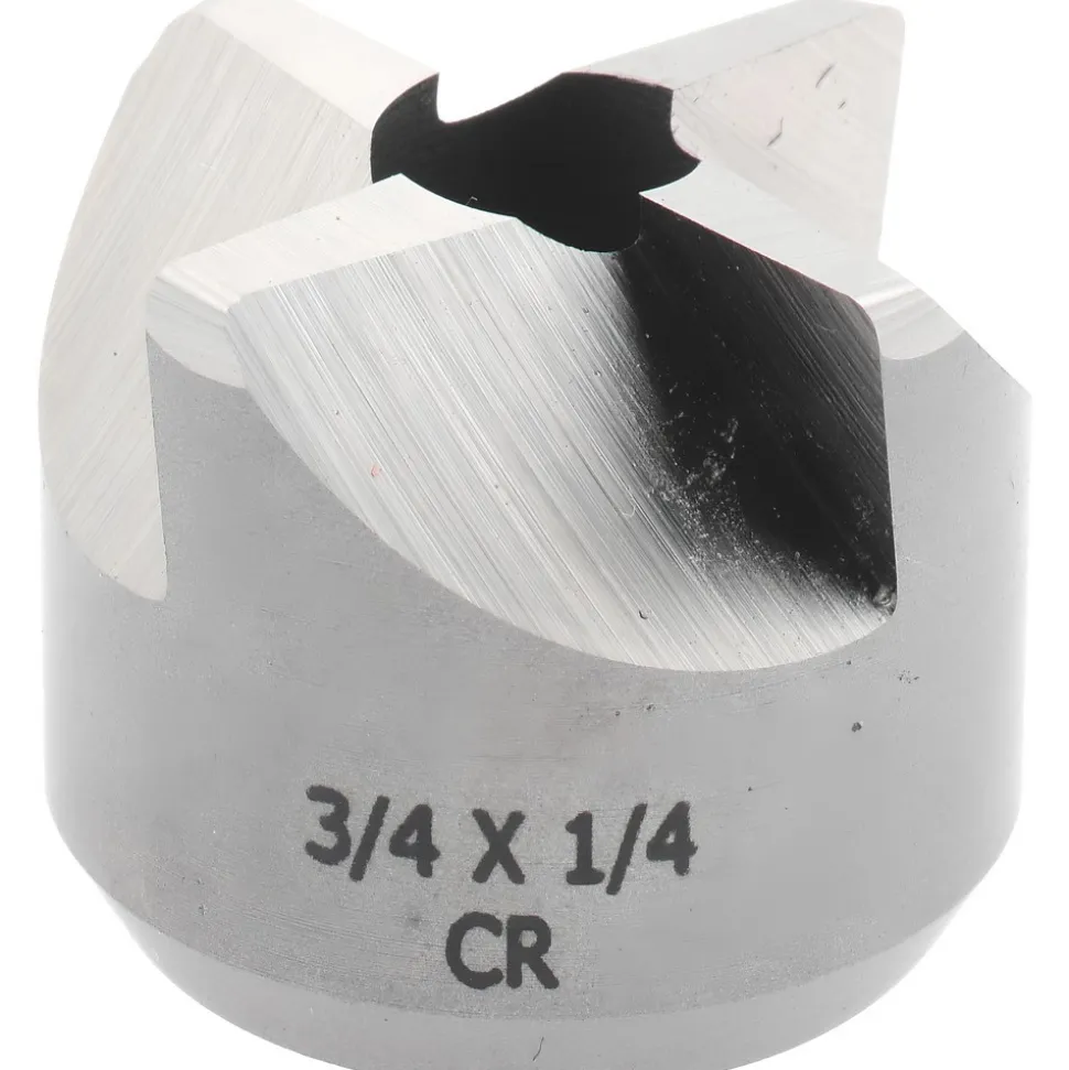 Reverse Counterbore: 3/4" Dia, 1/4" Pilot Hole, 4 Flutes, High Speed Steel