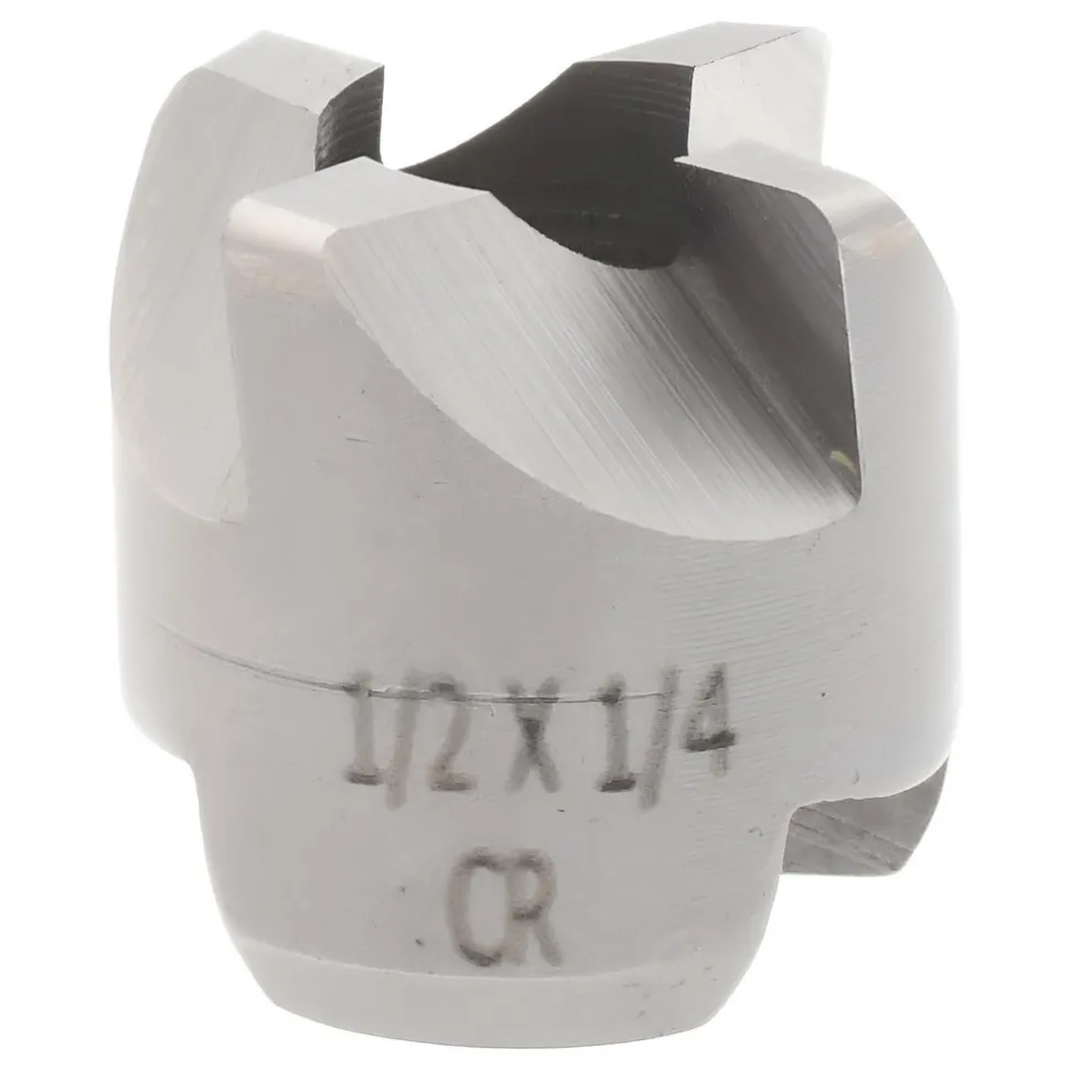 Reverse Counterbore: 1/2" Dia, 1/4" Pilot Hole, 4 Flutes, High Speed Steel