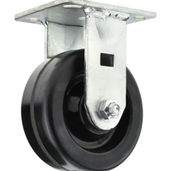 Rigid Top Plate Caster: Phenolic, 5" Wheel Dia, 2" Wheel Width, 1,000 lb Capacity, 6-1/2" OAH