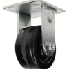Rigid Top Plate Caster: Phenolic, 4" Wheel Dia, 2" Wheel Width, 800 lb Capacity, 5-5/8" OAH