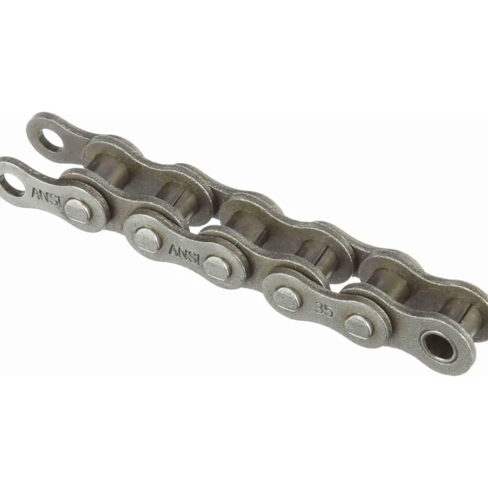 Roller Chain: Standard Riveted, 3/8" Pitch, 35 Trade, 10' Long, 1 Strand
