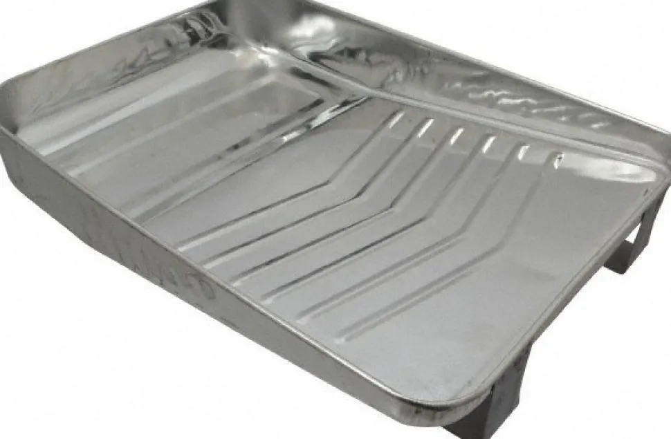 9" Roller Compatible Metal Paint Tray with Ladder Legs