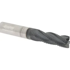 Roughing End Mill: 3/8" Dia, 4 Flute, Single End, Solid Carbide