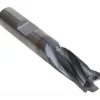 Roughing End Mill: 3/8" Dia, 4 Flute, Single End, Solid Carbide