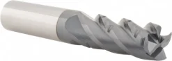Roughing & Finishing End Mill: 1/2" Dia, 4 Flute, Square End, Chipbreaker, Solid Carbide