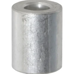 Round Circuit Board Spacer: 1/4" Screw, 5/8" OAL, 0.257" ID, 1/2" OD, Aluminum