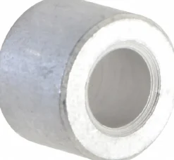 Round Circuit Board Spacer: 1/4" Screw, 3/8" OAL, 0.257" ID, 1/2" OD, Aluminum