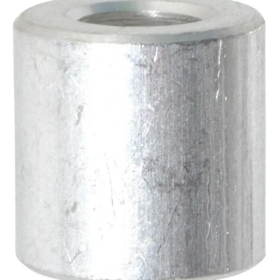 Round Circuit Board Spacer: 1/4" Screw, 1/2" OAL, 0.257" ID, 1/2" OD, Aluminum