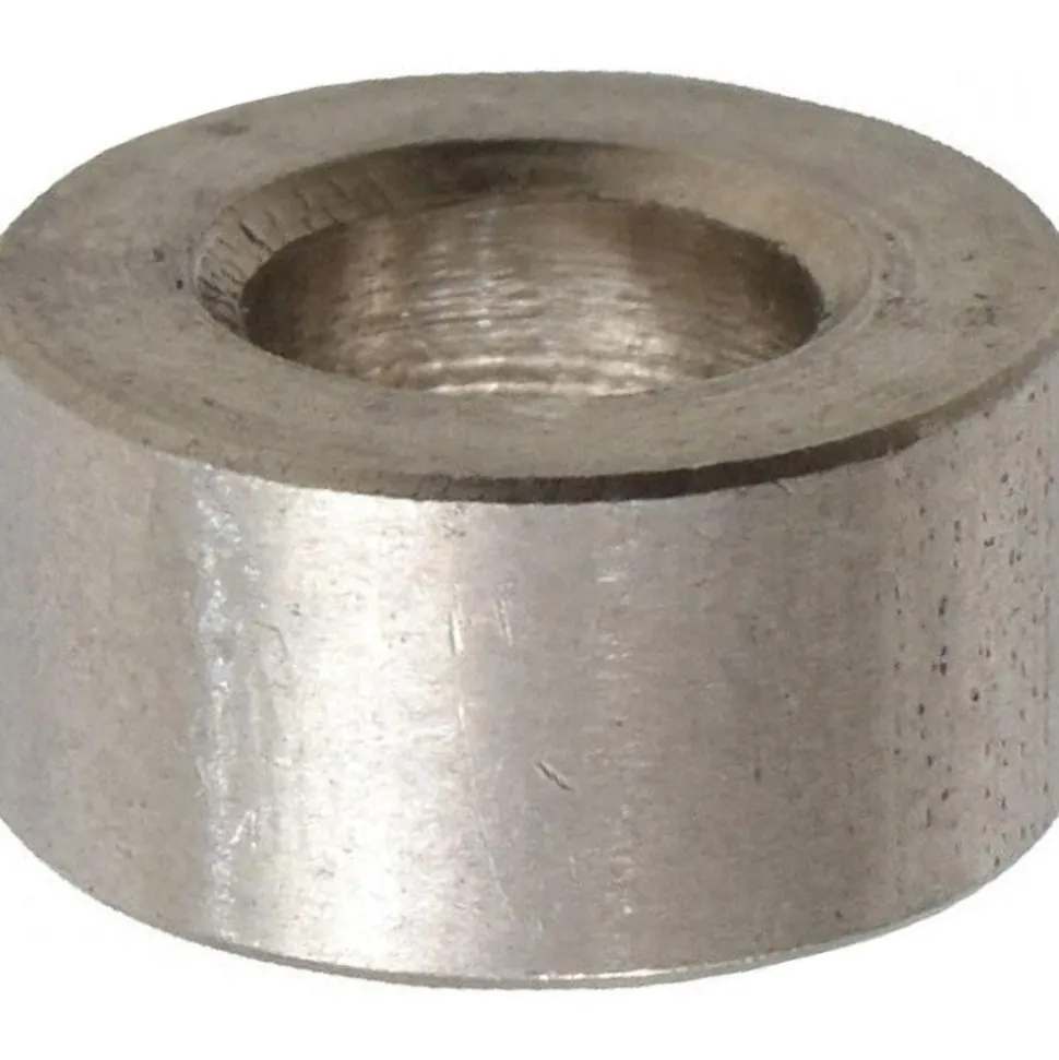 Round Circuit Board Spacer: 1/4" Screw, 1/4" OAL, 0.257" ID, 1/2" OD, Stainless Steel