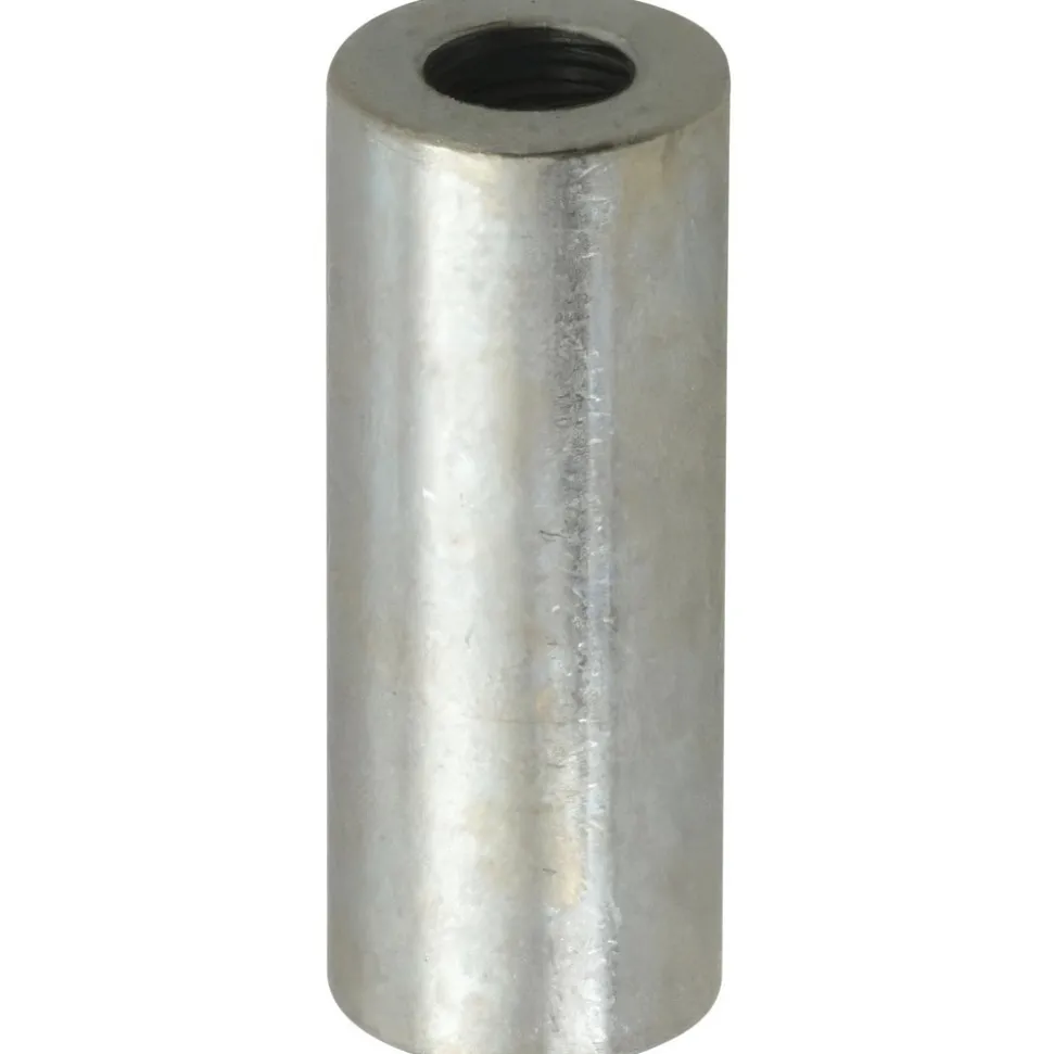 Round Circuit Board Spacer: 1/4" Screw, 1-1/4" OAL, 0.257" ID, 1/2" OD, Steel