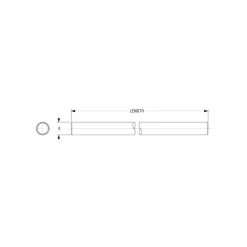 Round Linear Shafting: 20" Dia, 72" OAL, Steel