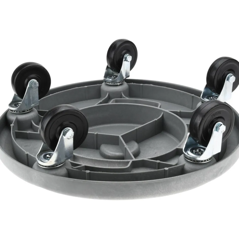 Round Polyethylene Twist-On Trash Can Dolly