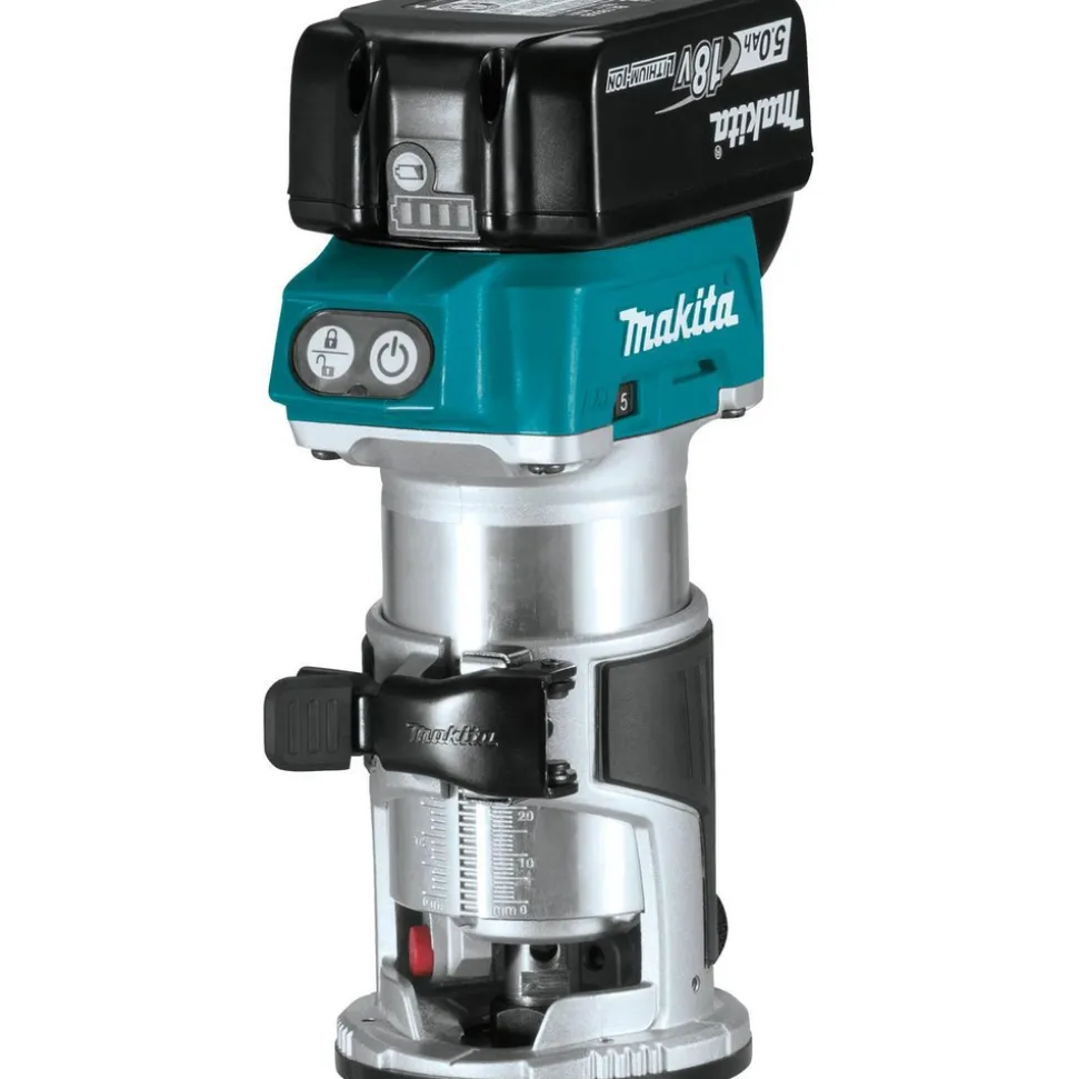 Router Kits; Router Type: Fixed Base; Speed (RPM): 30000; Collet Size (Inch): 1/4; 3/8; Collet Size (mm): 6.35; Collet Size: 6.35 mm; 1/4;3/8 in; Includes: (2) 18V LXT Lithium-Ion Batteries;(2) Spanner Wrenches;1/4" Collet;3/8" Collet;Carrying Case;Charger;Plunge Base;Straight Guide;Work Light