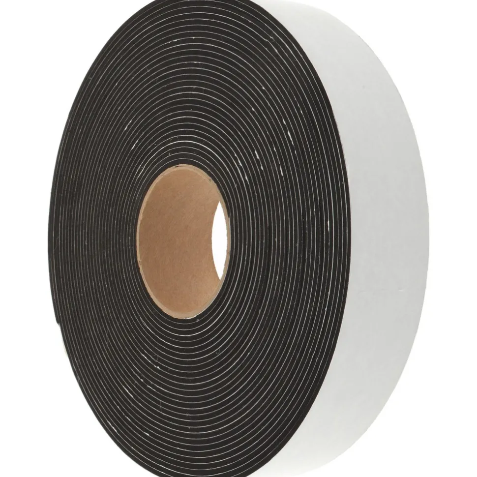 Rubber Roll: Closed Cell, Neoprene Spring Blend, 1/8" Thick, 2" Wide, 50.000' Long, Black