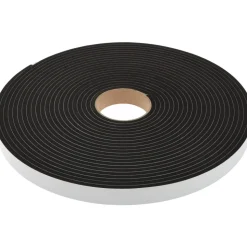 Rubber Roll: Closed Cell, Neoprene Spring Blend, 1/4" Thick, 1" Wide, 50.000' Long, Black