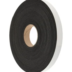 Rubber Roll: Closed Cell, Neoprene Spring Blend, 1/8" Thick, 1" Wide, 50.000' Long, Black
