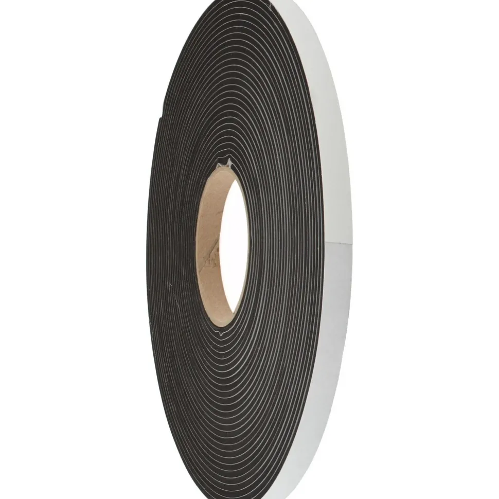 Rubber Roll: Closed Cell, Neoprene Spring Blend, 1/8" Thick, 1/2" Wide, 50.000' Long, Black