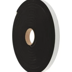 Rubber Roll: Closed Cell, Neoprene Spring Blend, 1/2" Thick, 1" Wide, 25.000' Long, Black