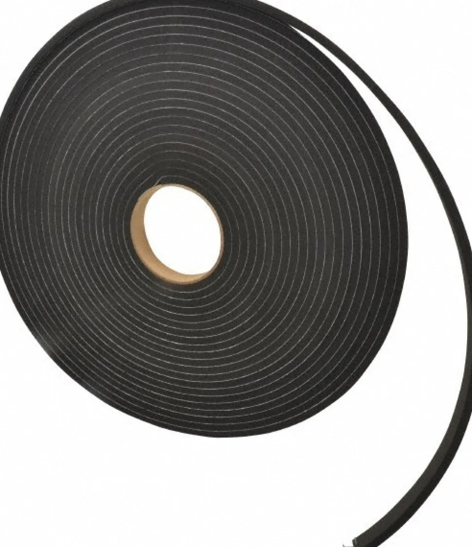 Rubber Roll: Closed Cell, Neoprene Spring Blend, 1/4" Thick, 3/4" Wide, 50.000' Long, Black