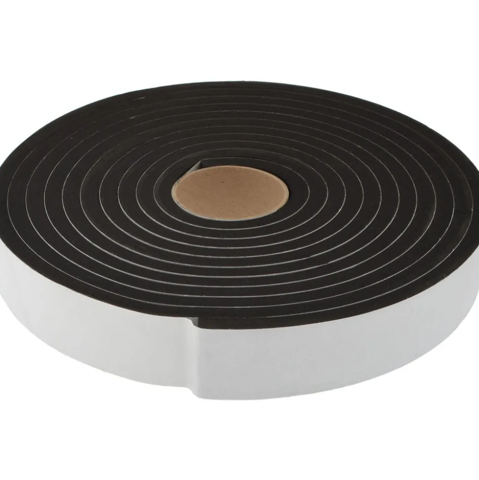 Rubber Roll: Closed Cell, Neoprene Spring Blend, 1/2" Thick, 2" Wide, 25.000' Long, Black