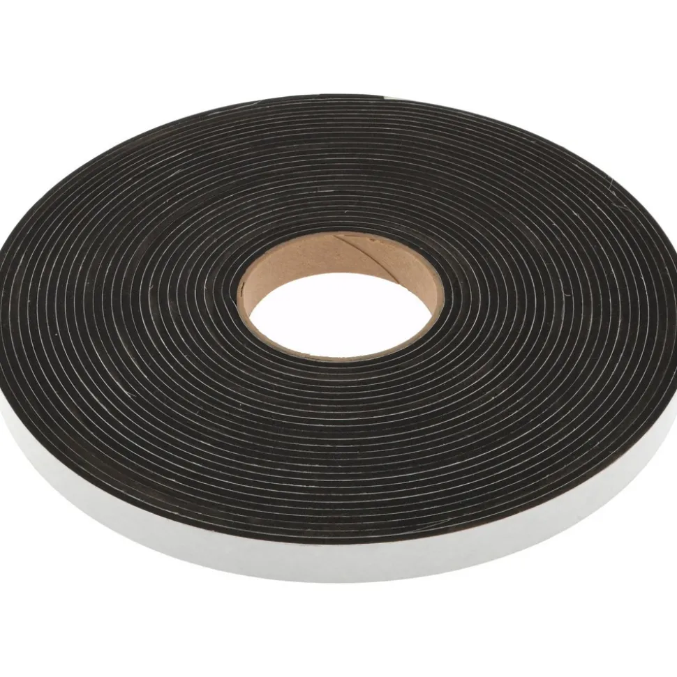 Rubber Roll: Closed Cell, Neoprene Spring Blend, 1/8" Thick, 3/4" Wide, 50.000' Long, Black