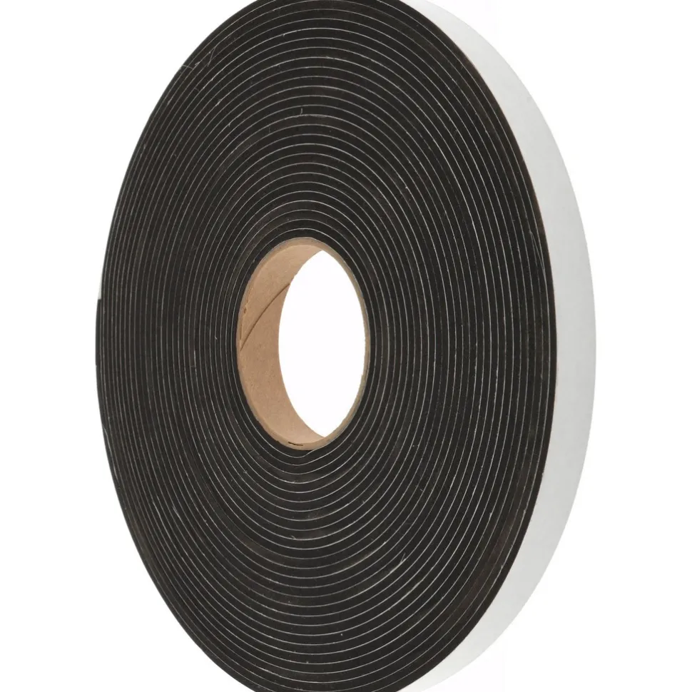 Rubber Roll: Closed Cell, Neoprene Spring Blend, 1/8" Thick, 3/4" Wide, 50.000' Long, Black