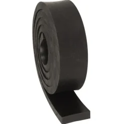 Rubber Strip: Neoprene, 1/2" Thick, 2" Wide, 5.000' Long, Black