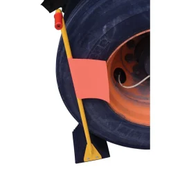 Rubber Wheel Chock With Handle and Flag: 12 In.
