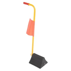 Rubber Wheel Chock With Handle and Flag: 12 In.