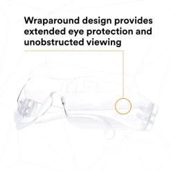 Safety Glasses: Anti-Fog & Scratch-Resistant, Polycarbonate, Clear Lenses, Frameless