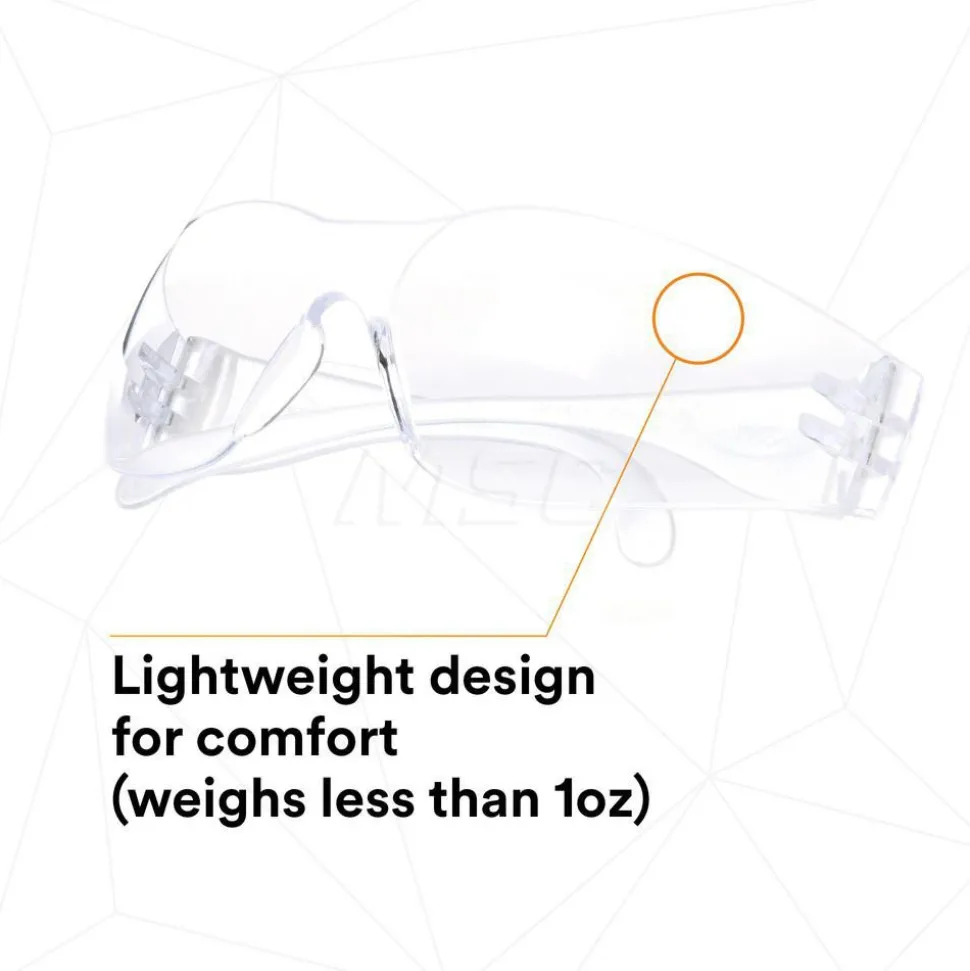 Safety Glasses: Anti-Fog & Scratch-Resistant, Polycarbonate, Clear Lenses, Frameless
