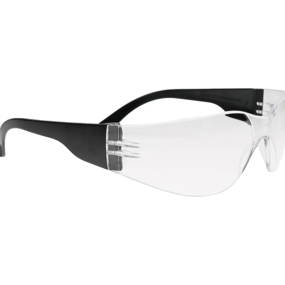 Safety Glasses: Scratch-Resistant, Polycarbonate, Clear Lenses, Frameless