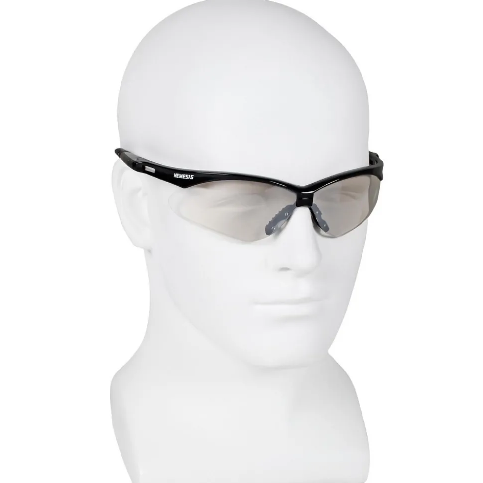 Safety Glasses: Scratch-Resistant, Polycarbonate, Clear Mirror Lenses, Full-Framed