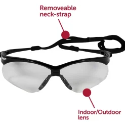 Safety Glasses: Scratch-Resistant, Polycarbonate, Clear Mirror Lenses, Full-Framed