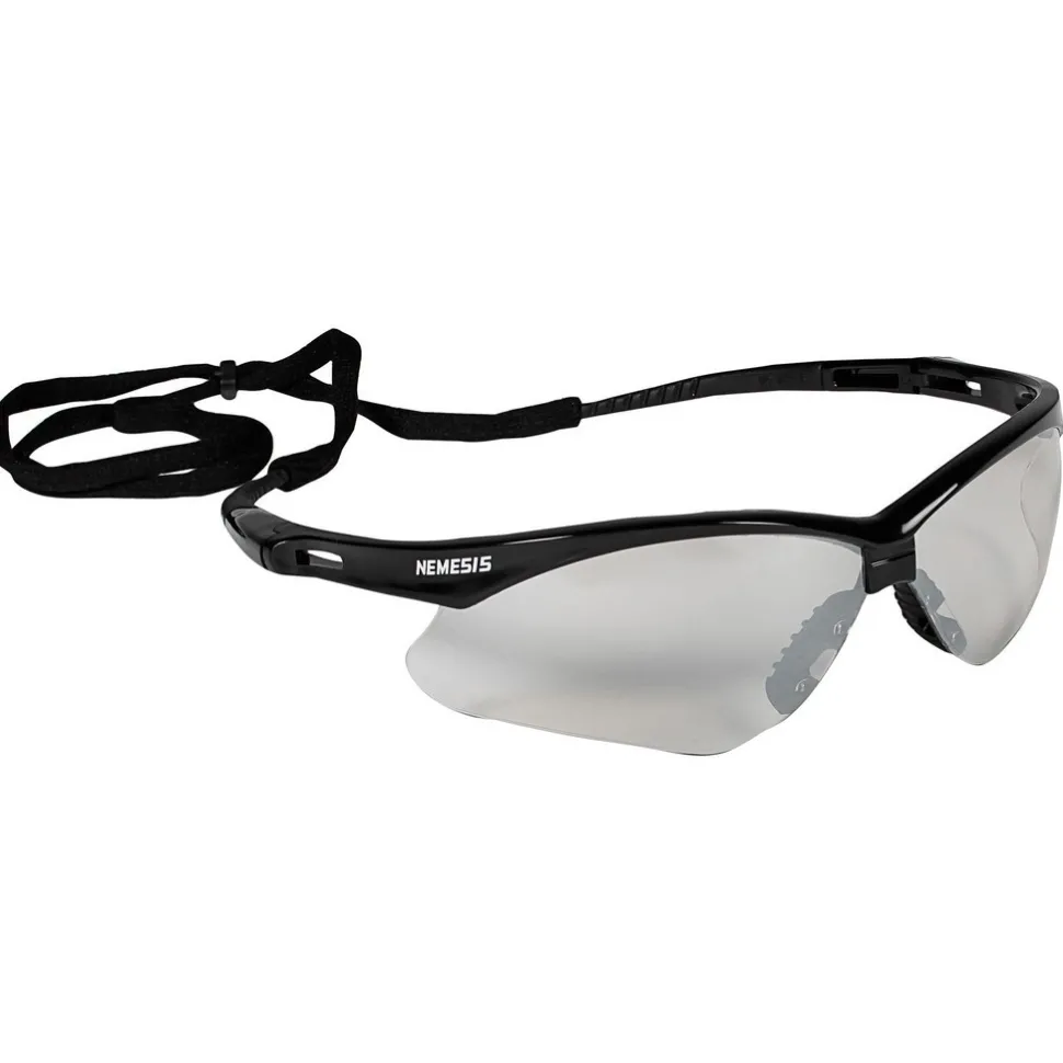 Safety Glasses: Scratch-Resistant, Polycarbonate, Clear Mirror Lenses, Full-Framed