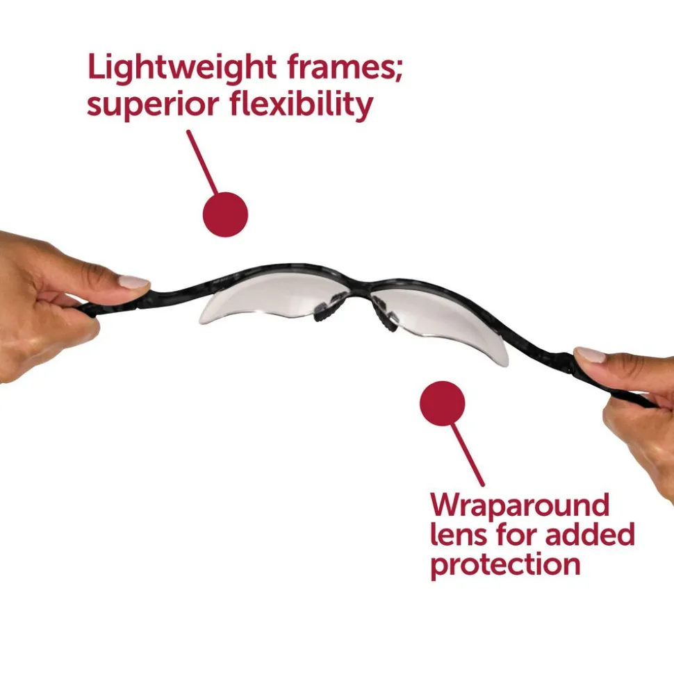 Safety Glasses: Scratch-Resistant, Polycarbonate, Clear Mirror Lenses, Full-Framed