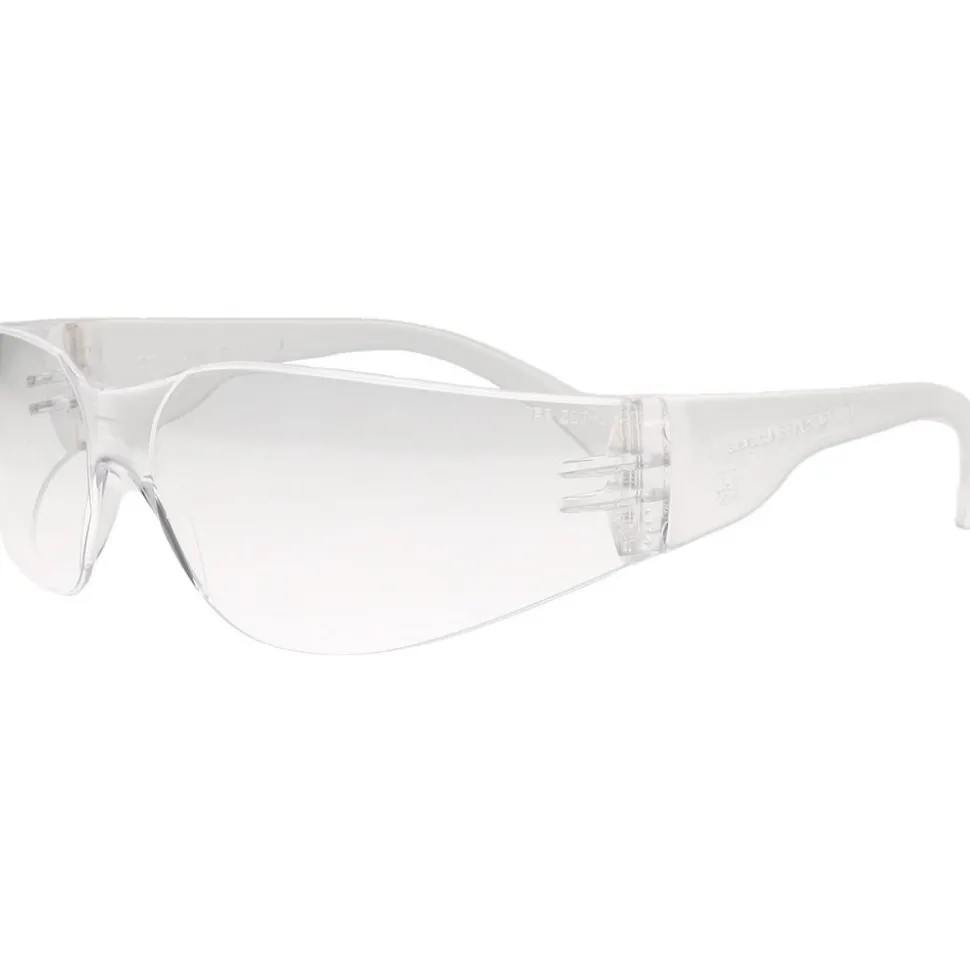 Safety Glasses: Scratch-Resistant, Polycarbonate, Clear Lenses, Frameless