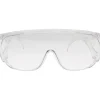 Safety Glasses: Uncoated, Polycarbonate, Clear Lenses, Frameless