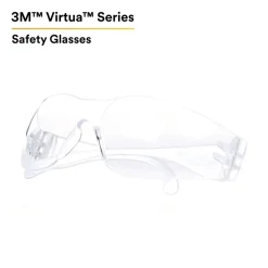 Safety Glasses: Uncoated, Polycarbonate, Clear Lenses, Frameless