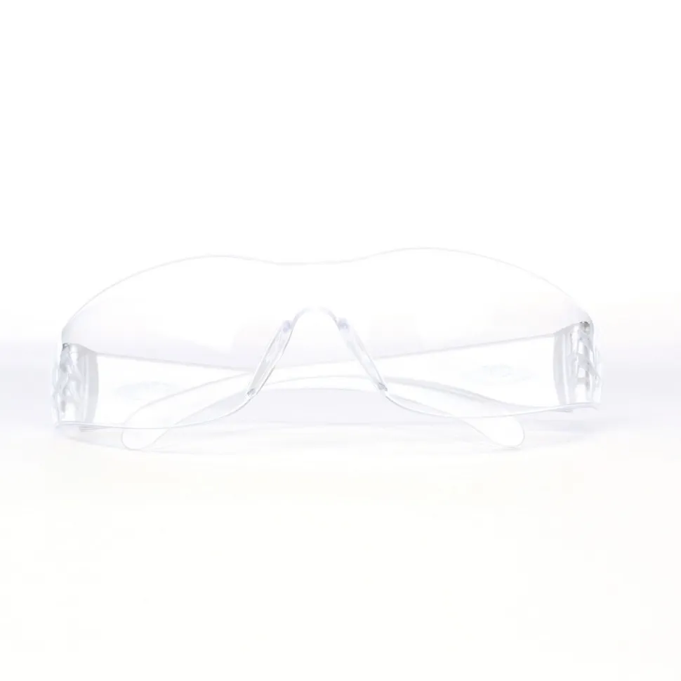 Safety Glasses: Uncoated, Polycarbonate, Clear Lenses, Frameless