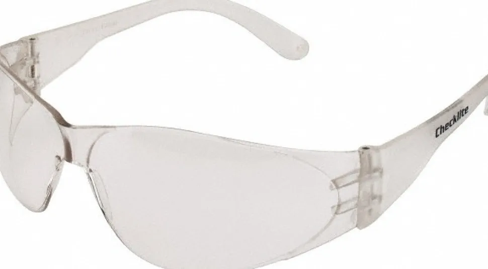 Safety Glasses: Scratch-Resistant, Polycarbonate, Clear Lenses, Full-Framed